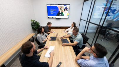 Digital marketing team during a strategy meeting.